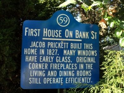 First House on Bank Street Marker. Click for full size. First House on Bank Street Marker image. Click for full size.