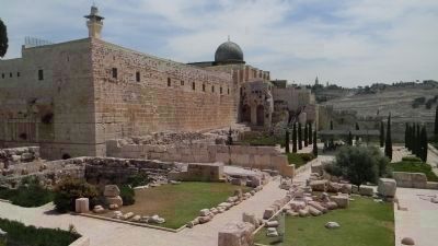 The El-Aksa [Al-Aqsa] Mosque on the Temple Mount - the opposite side of the Western Wall image. Click for full size.