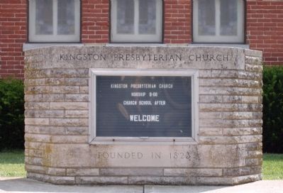Sign - - "Kingston Presbyterian Church" - Founded in 1823 image. Click for full size.