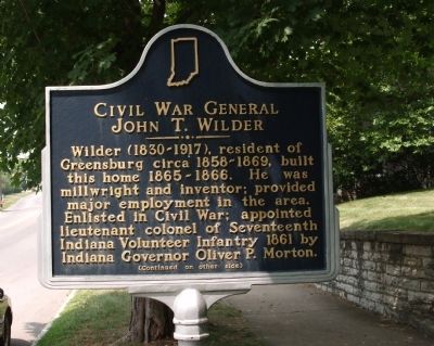 Side 'One' - - Civil War General John T. Wilder Marker image. Click for full size.