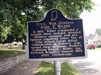 Side 'Two' - - Civil War General John T. Wilder Marker image. Click for full size.