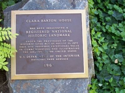 The Clara Barton House Marker image. Click for full size.