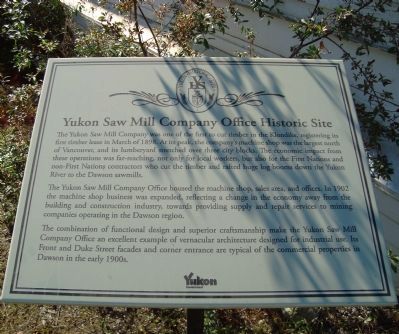 Yukon Saw Mill Office Historic Site Marker image. Click for full size.
