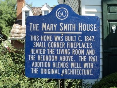 The Mary Smith House Marker. Click for full size. The Mary Smith House Marker image. Click for full size.