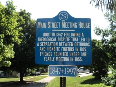 Main Street Meeting House Marker image. Click for full size.