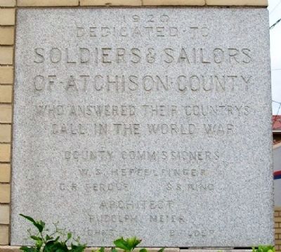 Atchison County Soldiers and Sailors Memorial Hall Cornerstone image. Click for full size.
