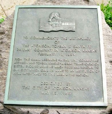 Birthplace of the Santa Fe Railay Company Marker. Click for full size. Birthplace of the Santa Fe Railay Company Marker image. Click for full size.