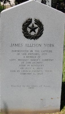 James Allison York Marker. Click for full size. James Allison York Marker image. Click for full size.