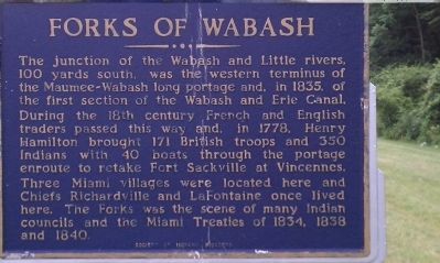 Forks of Wabash Marker. Click for full size. Forks of Wabash Marker image. Click for full size.