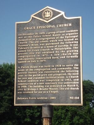 Grace Episcopal Church Marker image. Click for full size.