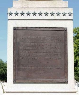 Spanish American War Memorial Marker, back view image. Click for full size.