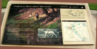 "walked on Shore above this Creek" Marker. Click for full size. "walked on Shore above this Creek" Marker image. Click for full size.
