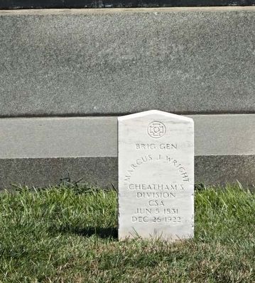 Confederate Memorial Marker, Brig. Gen. Marcus J. Wright, as mentioned. Click for full size. Confederate Memorial Marker, Brig. Gen. Marcus J. Wright, as mentioned image. Click for full size.