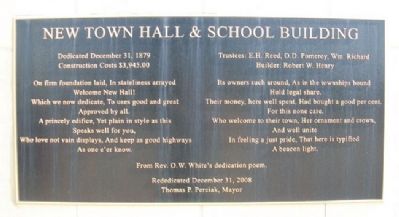 Town Hall and School Building Marker image. Click for full size.