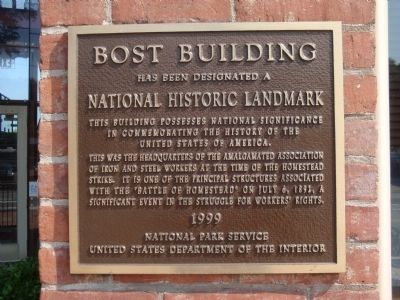 Bost Building National Historic Landmark Marker image. Click for full size.