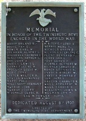 Twinsburg World War Memorial Marker image. Click for full size.
