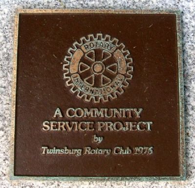 Rotary Emblem at the Wilcox Twins Monument. Click for full size. Rotary Emblem at the Wilcox Twins Monument image. Click for full size.