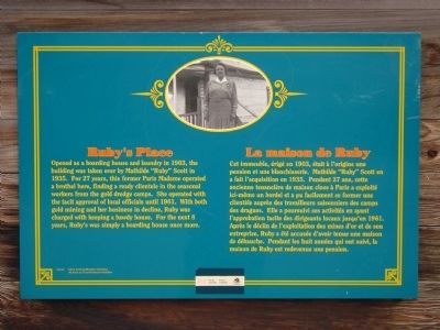 Ruby’s Place/La maison de Ruby Marker. Click for full size. Ruby’s Place/La maison de Ruby Marker image. Click for full size.