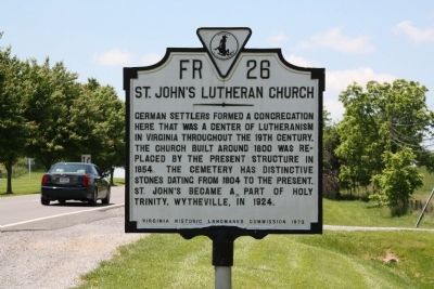 Previous St. Johns Lutheran Church Marker image. Click for full size.