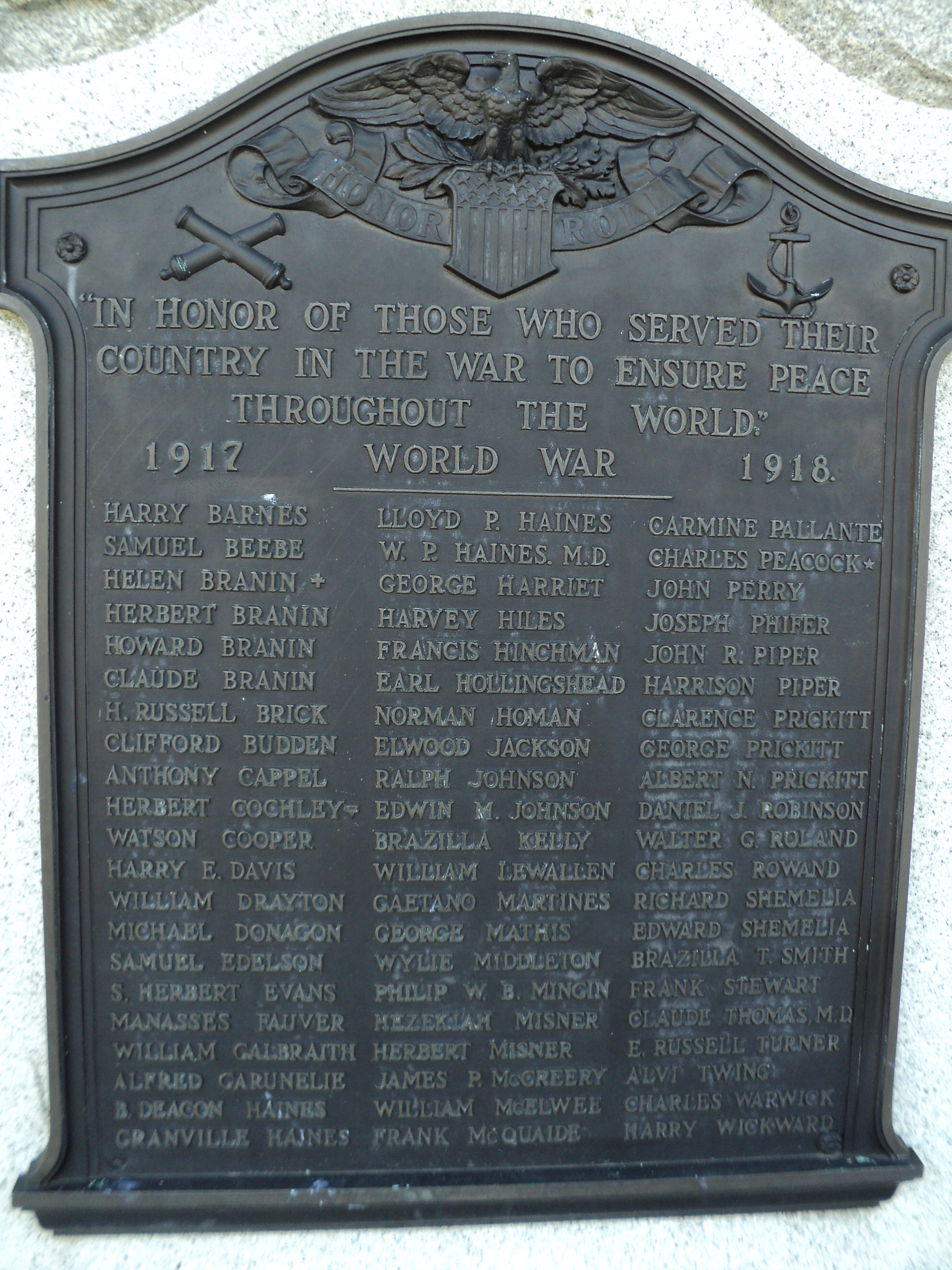 Medford World War I Memorial Marker