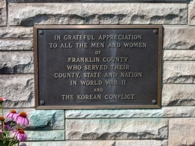 Franklin County War Memorial Marker. Click for full size. Franklin County War Memorial Marker image. Click for full size.