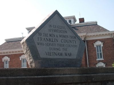 Top - Stone - - Franklin County War Memorial Marker image. Click for full size.