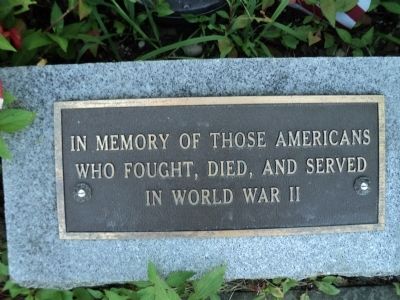World War II Marker. Click for full size. World War II Marker image. Click for full size.
