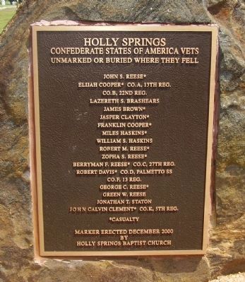 Holly Springs Marker image. Click for full size.