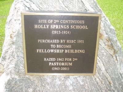 Holly Springs School Marker image. Click for full size.