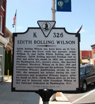 Edith Bolling Wilson Marker image. Click for full size.