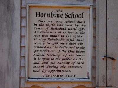 Hornbine School Marker image. Click for full size.