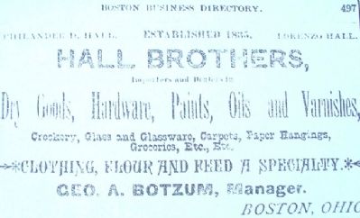 Advertisement on Boston Store Marker. Click for full size. Advertisement on Boston Store Marker image. Click for full size.