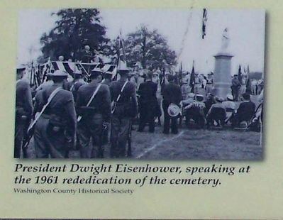 President Dwight D. Eisenhower, speaking at the 1961 rededication image. Click for full size.