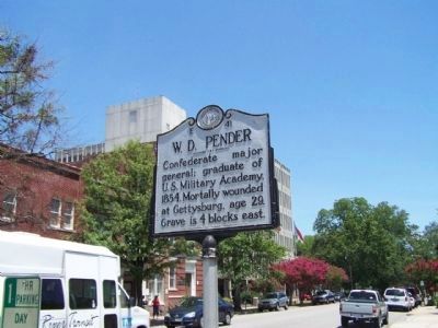 W.D. Pender Marker, looking north along West St. James Street image. Click for full size.