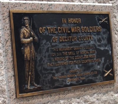 Decatur County Civil War Memorial Marker image. Click for full size.