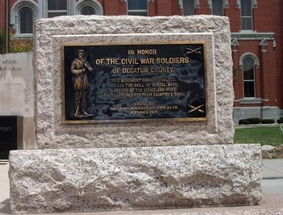 Wide View - - Decatur County Civil War Memorial Marker image. Click for full size.