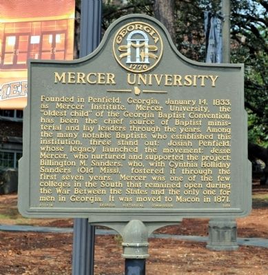 Mercer University Marker image. Click for full size.