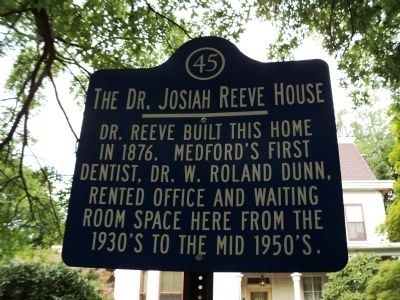 The Dr. Josiah Reeve House Marker image. Click for full size.