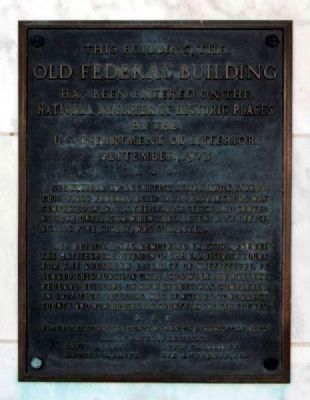 Old Federal Building Right Plaque image. Click for full size.