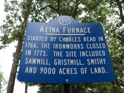Aetna Furnace Marker image. Click for full size.