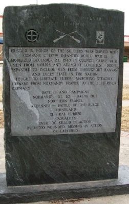 Company "C" 137th Infantry Monument (back) image. Click for full size.