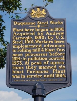 Duquesne Steel Works Marker image. Click for full size.
