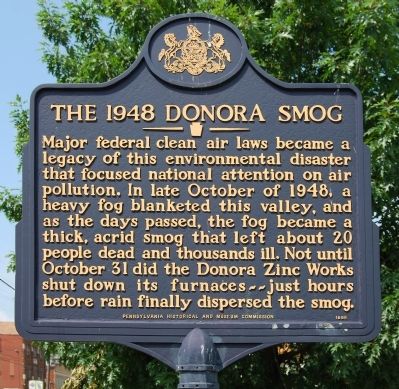 The 1948 Donora Smog Marker image. Click for full size.