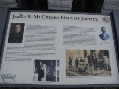 James B. McCreary Hall of Justice Marker image. Click for full size.