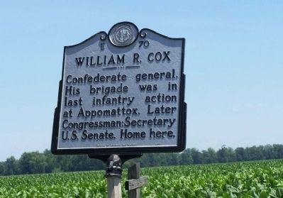 William R. Cox Marker image. Click for full size.