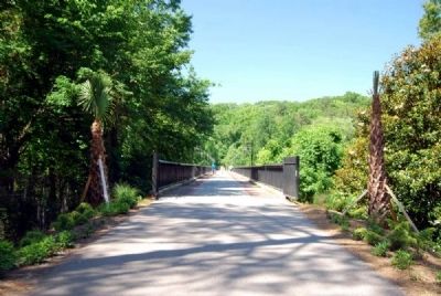 A Bridge to the Past Marker<br>Seen in Far Left on Bridge Rail image. Click for full size.