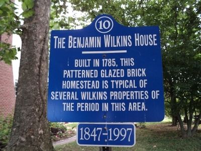 The Benjamin Wilkins House Marker image. Click for full size.