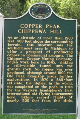 Copper Peak Chippewa Hill Marker image. Click for full size.