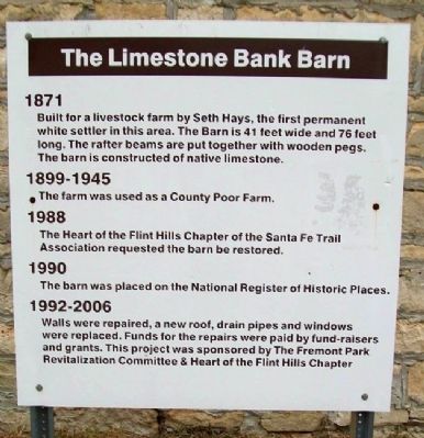 The Limestone Bank Barn Marker image. Click for full size.