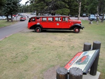 One of Glacier National Park's Red Buses. Click for full size. One of Glacier National Park's Red Buses image. Click for full size.